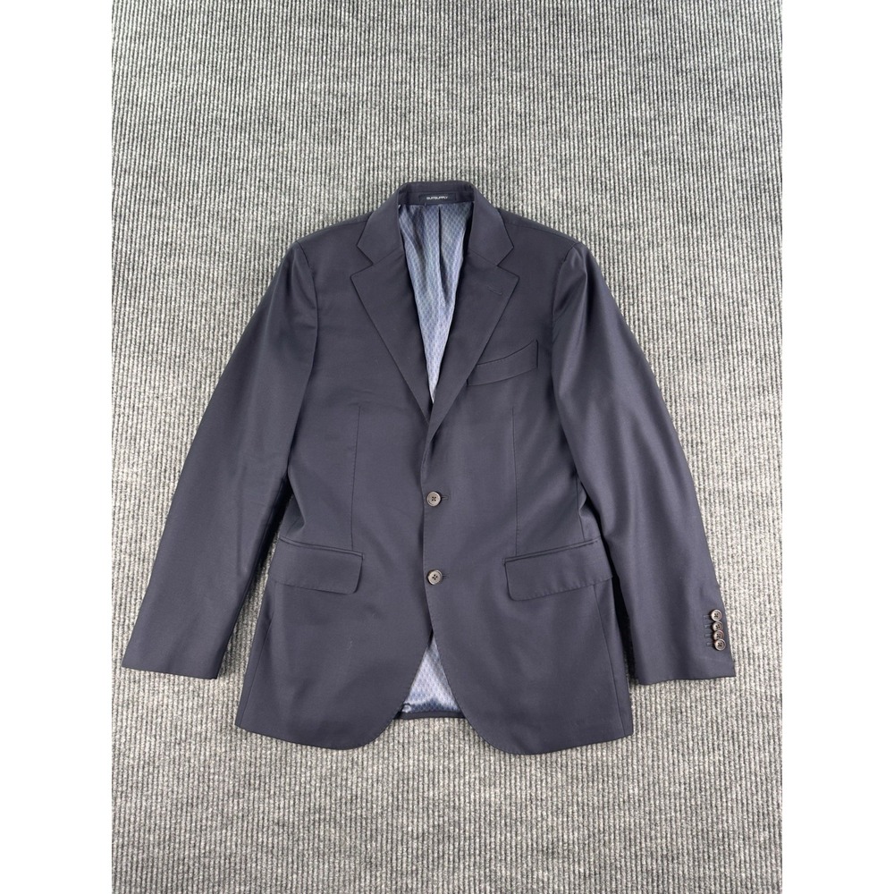 SuitSupply Suit Jacket 40 R Blue Wool Solid Reda Designer La Spalla Italy Sport